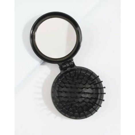 Plastic Classic Round Portable Foldable Mirror Comb 2-In-1, Saliekamā Spoguļa Kemme 2-In-1