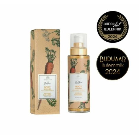 Magrada Golden Body Shimmer porkkanauutteella, Kultainen hohto porkkanauutteella, Magrada Golden Body Shimmer porkkanauutteella