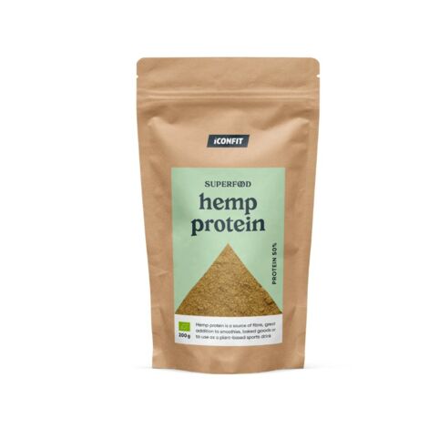 ICONFIT Superfood hampaprotein 50%, ekologiskt hampaprotein 50%.