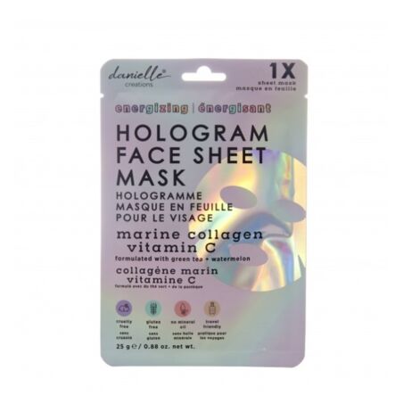 Danielle Hologram Face Sheet Mask With Marine Collagen And Vitamin C, Kangasmask